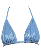 Load image into Gallery viewer, Metallic Triangle Bikini Top - Tinsel
